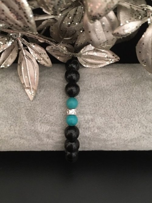 Armband met Onyx &amp; Turquoise