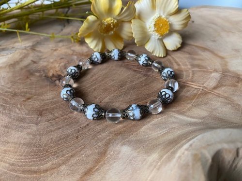 TILLI armband met Howliet &amp; Bergkristal