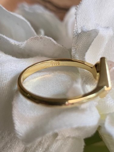 Ring goud met Rozenkwarts 925 verguld 14K