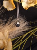 Parelhanger Sneeuwvlok Obsidaan met zilveren ketting 925