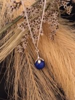 Parelhanger Lapiz Lazuli met zilveren ketting 925