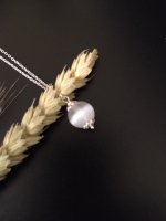 Zilveren ketting 925 met Seleniet parel AAA