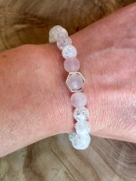 CHRISTA armband met cracked Bergkristal &amp; Rozenkwarts