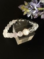 EVI armband met Rozenkwarts &amp; Bergkristal