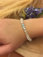 Armband met Bergkristal &amp; Amazoniet (facet geslepen)