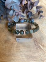 TESS armband met Labradoriet &amp; Rosé vermeil bloem