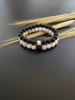 Koppel armbanden set met Onyx &amp; Howliet