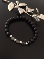 Armband met Onyx &amp; Labradoriet