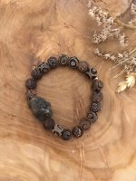 Armband met Tibetaanse Agaat stenen &amp; Labradoriet