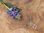 DUO KRISTAL halsketting met Turquoise &amp; Bergkristal