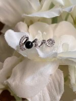 Ring LOVE met Onyx 4mm zilver 925