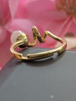 Ring Rozenkwarts 6mm kronkel verguld 14K